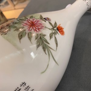 Twee Chinese eierschaal porseleinen vazen, zegelmerk, 20e eeuw — foto 12
