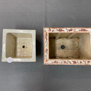 Twee Chinese famille rose en ijzerrode jardinières met boeddhistische leeuwen en vogels bij bloesems, 19e eeuw — foto 12