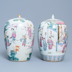 Twee Chinese famille rose gemberpotten, 19e eeuw — foto 2