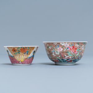 Twee Chinese famille rose koppen en schotels, Yongzheng — foto 4