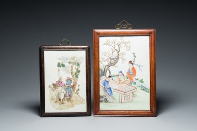 Twee Chinese famille rose plaquettes, Republiek