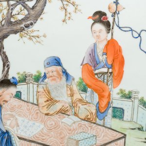 Twee Chinese famille rose plaquettes, Republiek — foto 3