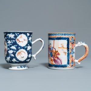 Twee Chinese famille rose pullen met mandarijns decor, Qianlong — foto 2