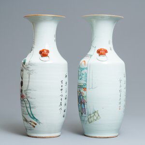 Twee Chinese famille rose vazen, 19/20e eeuw — foto 4