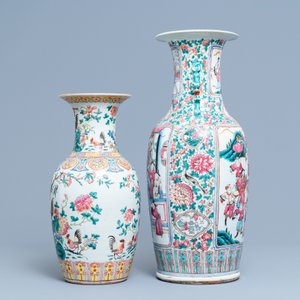 Twee Chinese famille rose vazen, 19e eeuw — foto 4