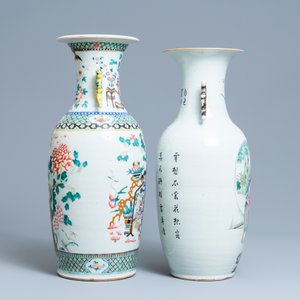 Twee Chinese famille rose vazen, 19e eeuw — foto 2