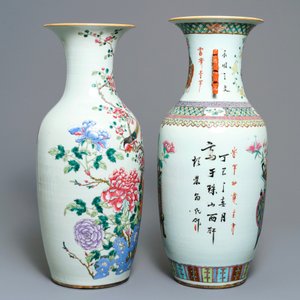 Twee Chinese famille rose vazen, 19e eeuw — foto 2