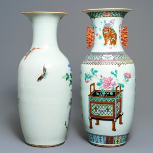 Twee Chinese famille rose vazen, 19e eeuw — foto 3