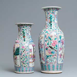 Twee Chinese famille rose vazen, 19e eeuw — foto 4