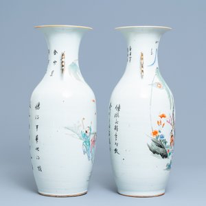 Twee Chinese famille rose vazen met spelende jongens, 19/20e eeuw — foto 2