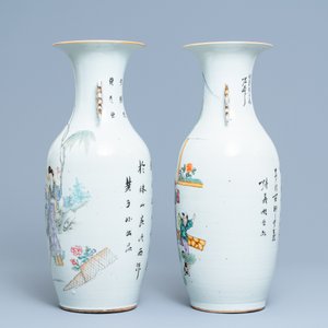 Twee Chinese famille rose vazen met spelende jongens, 19/20e eeuw — foto 4