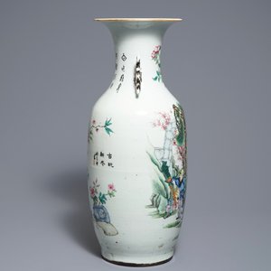 Twee Chinese famille rose vazen met tweezijdig decor, 19/20e eeuw — foto 4