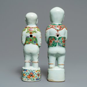 Twee Chinese famille verte figuren van de Hoho broers, Kangxi — foto 4