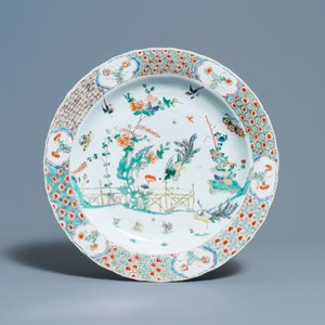 Twee Chinese famille verte schotels, Kangxi — foto 2