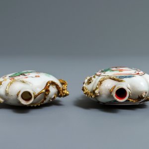 Twee Chinese famille verte snuifflessen, Kangxi — foto 6