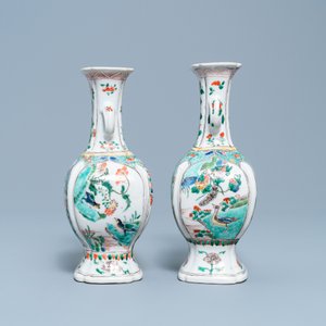 Twee Chinese famille verte vazen met kylins, Kangxi — foto 4