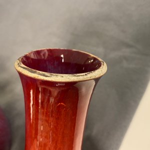 Twee Chinese flesvormige vazen met flambé glazuur, 19/20e eeuw — foto 16
