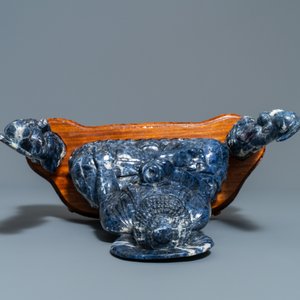 Twee Chinese groepen in lapis lazuli, 20e eeuw — foto 12