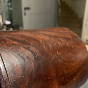 Twee Chinese houten penselenpotten, 19/20e eeuw — foto 12