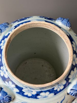 Twee Chinese monochroom geglazuurde vazen en een blauw-witte vaas, 19e eeuw — foto 23