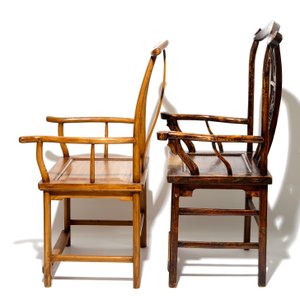 Twee Chinese olmen stoelen, 19/20e eeuw — foto 3