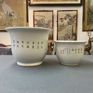 Twee Chinese qianjiang cai jardinières, 19/20e eeuw — foto 16