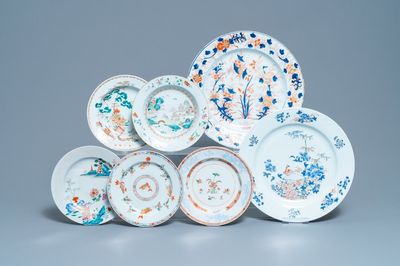 Twee Chinese schotels en vijf borden, Kangxi/Qianlong