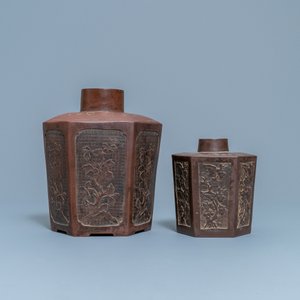 Twee Chinese Yixing steengoed theebussen, Kangxi — foto 5