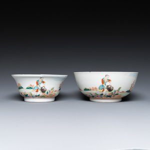 Twee fijne Chinese famille rose kommen met Europees decor, Qianlong — foto 5