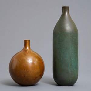 Twee fraaie Japanse bronzen vazen, Showa, 20e eeuw — foto 2
