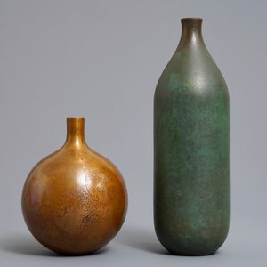 Twee fraaie Japanse bronzen vazen, Showa, 20e eeuw — foto 4
