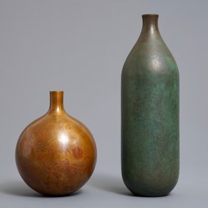 Twee fraaie Japanse bronzen vazen, Showa, 20e eeuw — foto 5