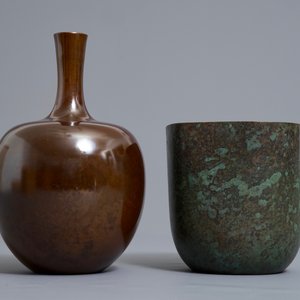 Twee fraaie Japanse bronzen vazen, Showa, 20e eeuw — foto 5