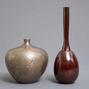 Twee fraaie Japanse bronzen vazen, Showa, 20e eeuw — foto 3