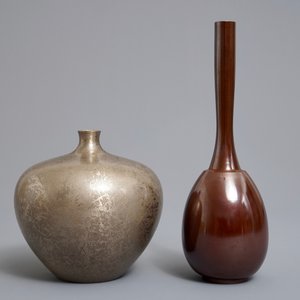 Twee fraaie Japanse bronzen vazen, Showa, 20e eeuw — foto 4