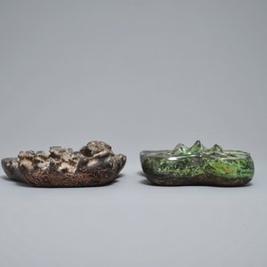 Twee grote Chinese Duan inktstenen, 19/20e eeuw — foto 3