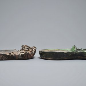 Twee grote Chinese Duan inktstenen, 19/20e eeuw — foto 4