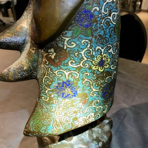 Twee grote Chinese en Japanse bronzen figuren van een onsterfelijke en een Arhat, 18/19e eeuw — foto 30