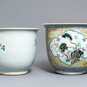 Twee grote Chinese famille rose jardinières, 19e eeuw — foto 3