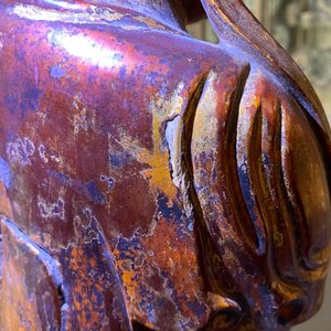 Twee grote Chinese vergulde en gelakte houten figuren van Guanyin, 18/19e eeuw — foto 44