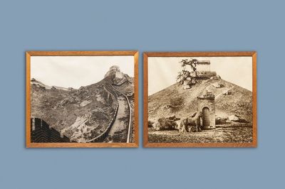 Twee grote zwart-witfoto's van China, 1e helft 20e eeuw