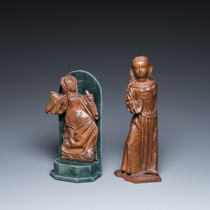 Twee houten sculpturen van de heilige Cecilia en Maria-Magdalena, Vlaanderen en Duitsland, 16e eeuw — foto 1