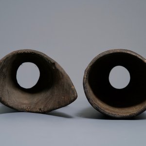 Twee houten trommels, Asmat volk, Papoea-Nieuw-Guinea, 19/20e eeuw — foto 6