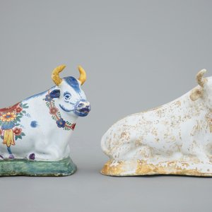 Twee koetjes in Delfts aardewerk, 18/19e eeuw — foto 2