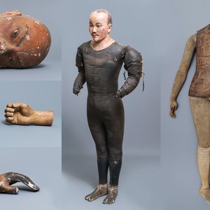 Twee mannequin modellen met Japanse hoofden, Frankrijk of Japan, 19e eeuw — foto 1