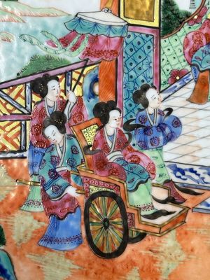 Twee ovale Chinese Canton famille rose tazza's, 19e eeuw — foto 11