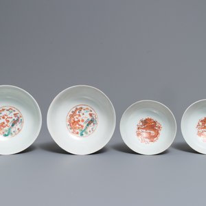 Twee paar Chinese famille rose kommen, Qianlong en Guangxu merk, 19/20e eeuw — foto 6