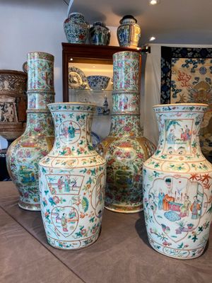 Twee paar Chinese famille rose vazen, 19e eeuw — foto 2