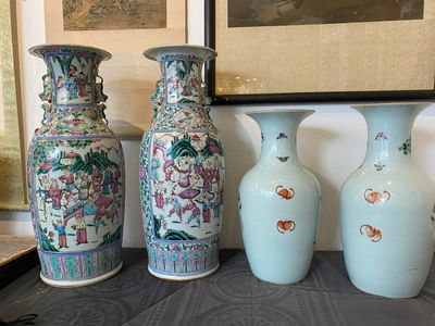 Twee paar Chinese famille rose vazen, 19e eeuw — foto 2