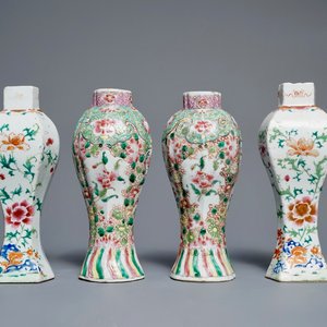 Twee paar Chinese famille rose vazen, Qianlong — foto 1